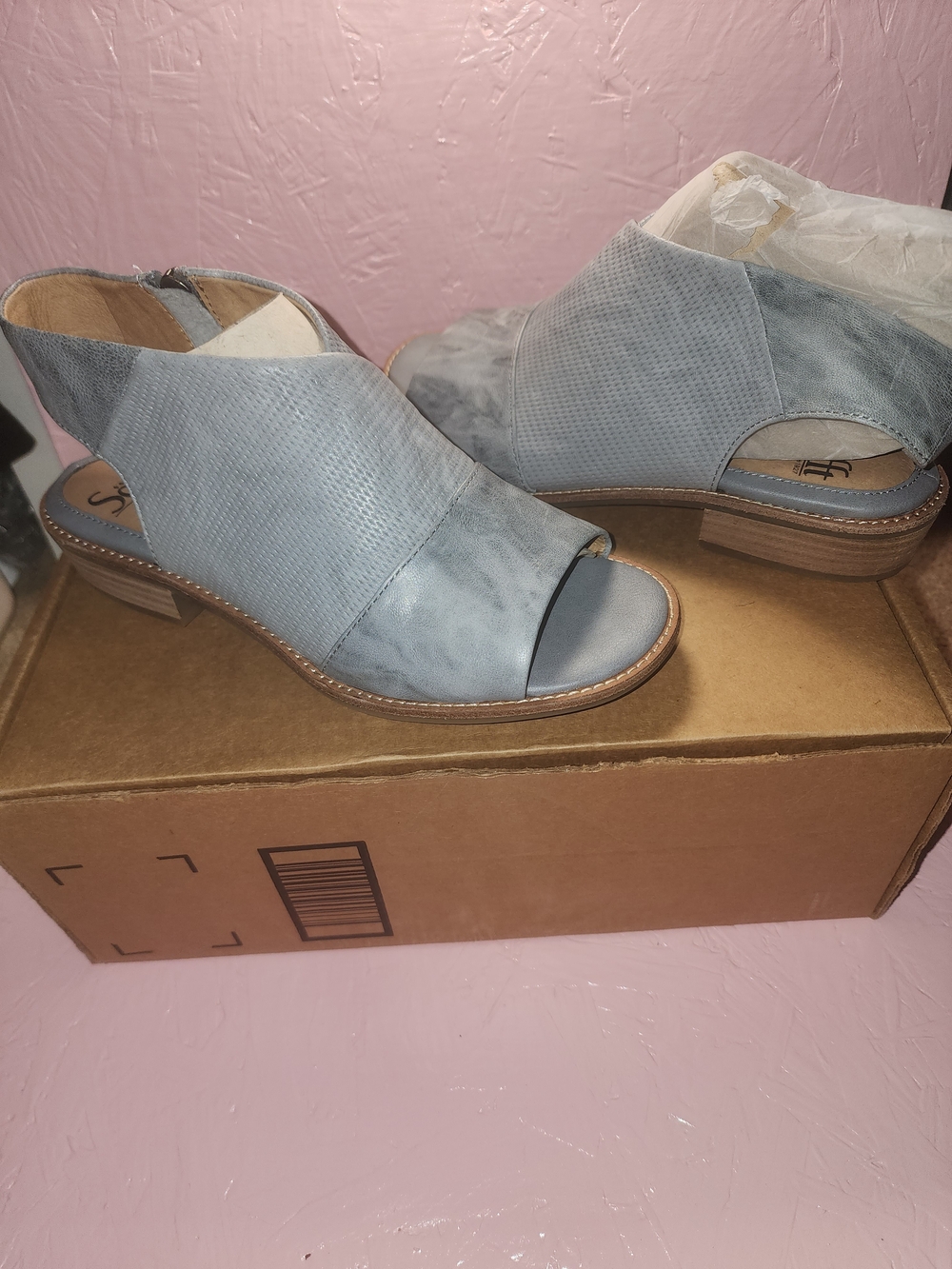 Women's Open-Toe Slingback Bootie in Gray by